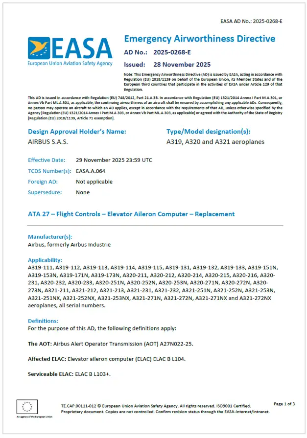 EASA EAD 2025 0268-E 1